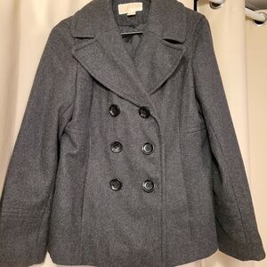 Women's Gray Double-Breasted Coat
